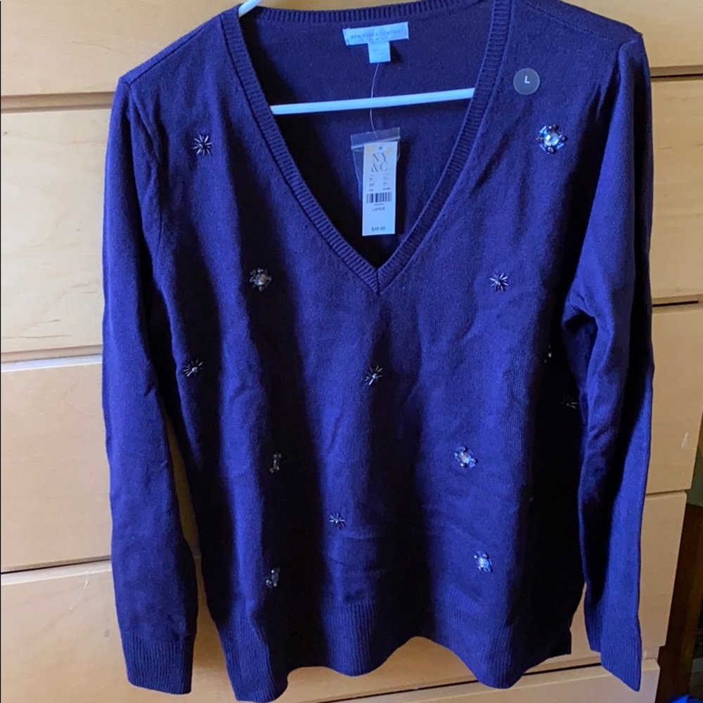 NY & Company Purple Sweater